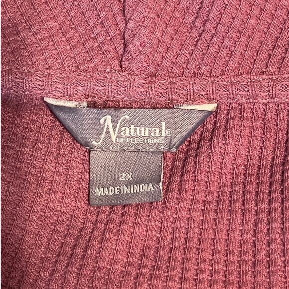 Natural Reflections Cowl Neck Waffle Knit Sweater Size 2X - Picture 4 of 5